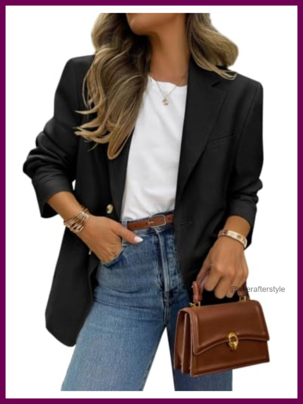 Women's Notch Lapel Open Front Blazer Long Sleeve Business Casual